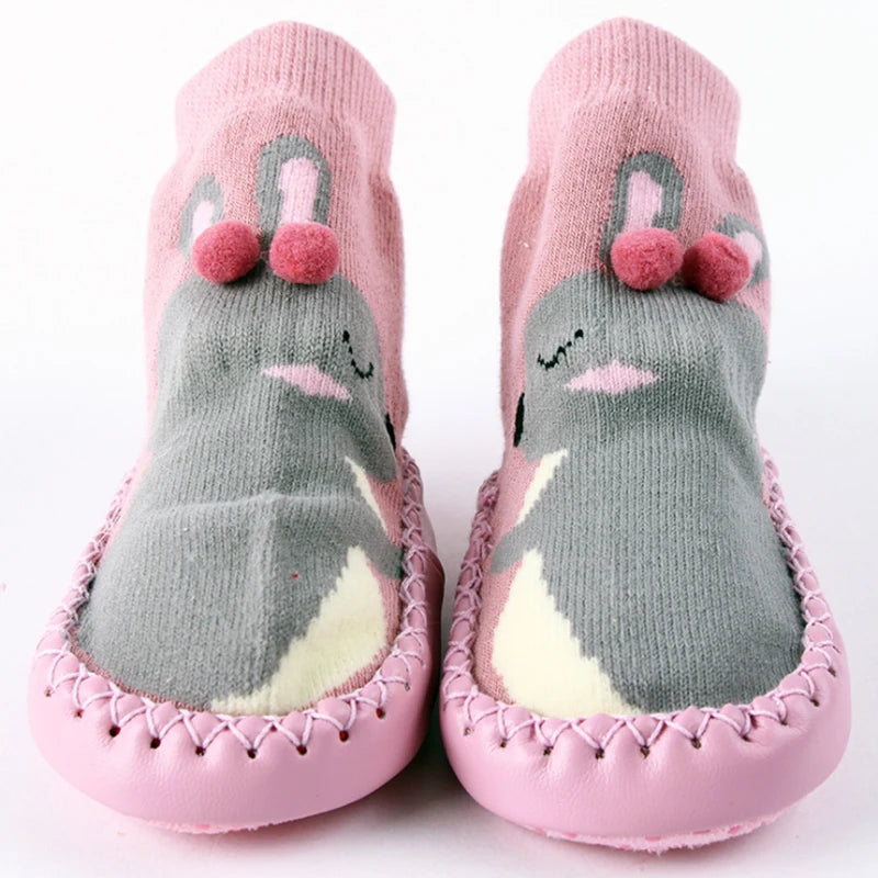 Toddler Indoor Sock Shoes Newborn Baby Socks Winter Thick Terry Cotton Baby Girl Sock with Rubber Soles Infant Animal Funny Sock